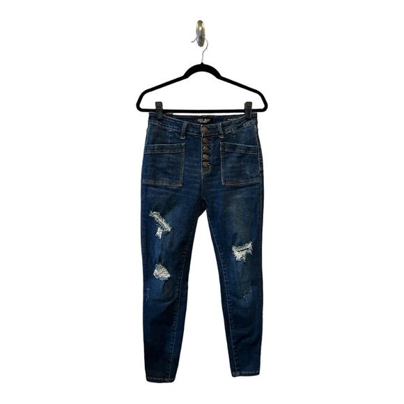 Judy Blue Patch Pocket Button Fly Skinny Jeans size 7/28 - Picture 1 of 14